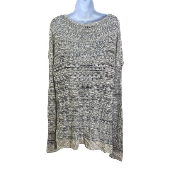 Vince Long Line Sweater | L | Linen Silk Blend | Open Knit Slub | Beachy Summer - Picture 2 of 11